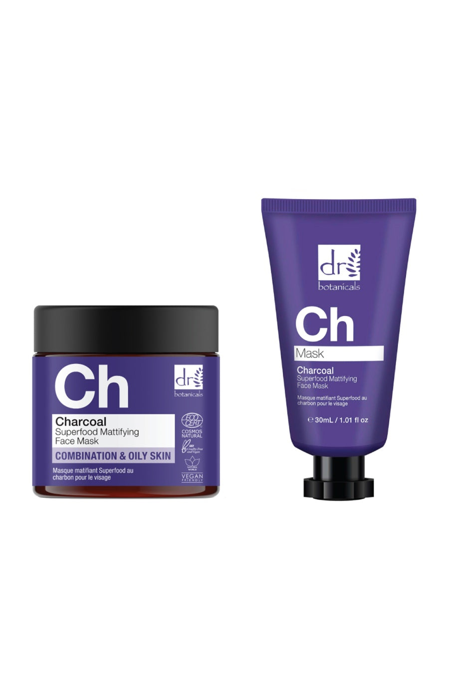 Masques matifiants - Charbon - Peaux grasses - 2 produits