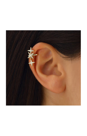 Boucle d'oreille - Laiton plaqué or & zircon