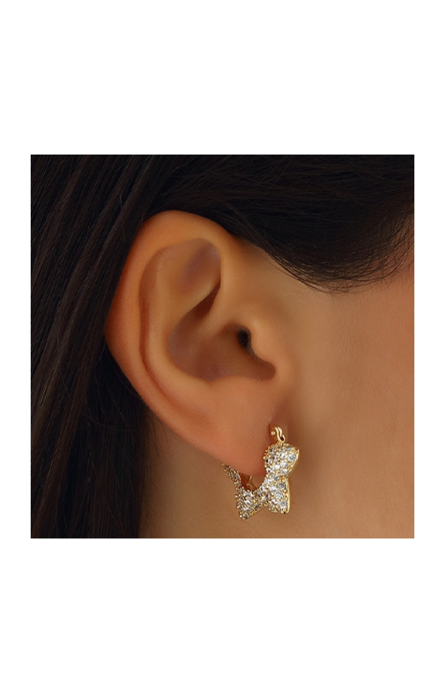Boucles d'oreilles - Laiton plaqué or & zircon