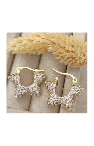 Boucles d'oreilles - Laiton plaqué or & zircon