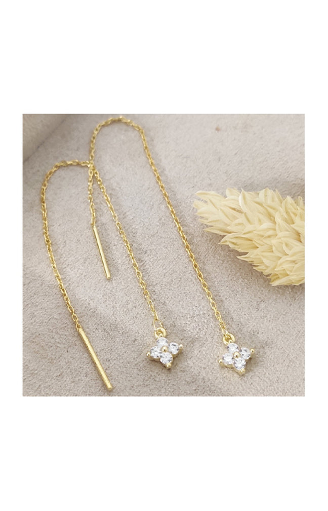 Boucles d'oreilles - Argent 925/000 plaqué or & zircon
