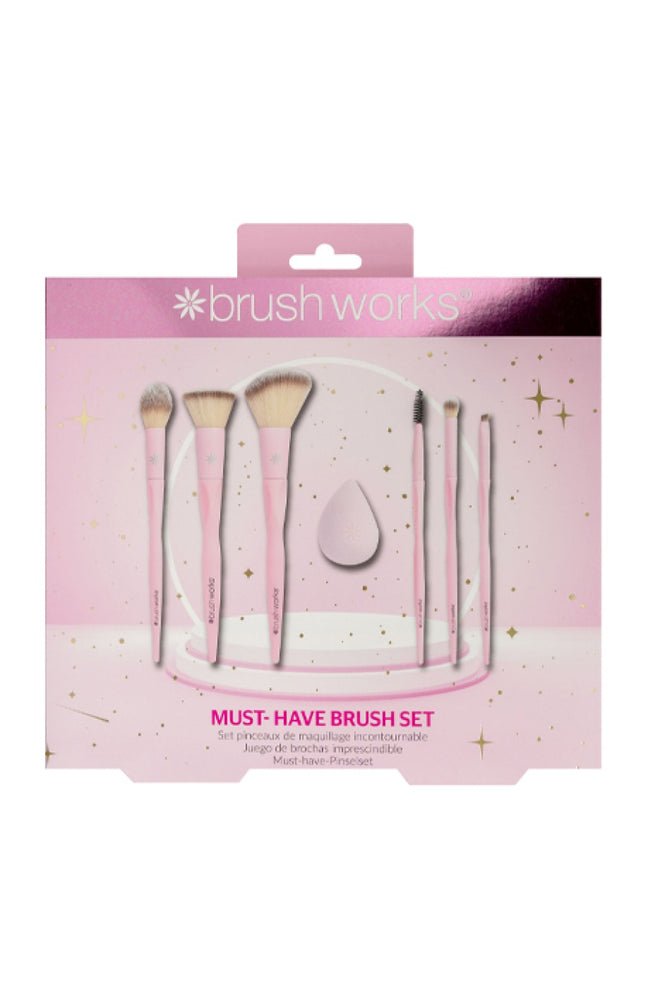Coffret de pinceaux & éponge blender - Teint & yeux - Rose - 7 accessoires