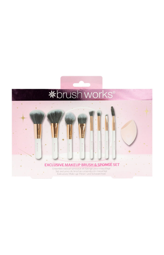 Coffret de pinceaux & éponge blender - Teint & yeux - Blanc - 9 produits