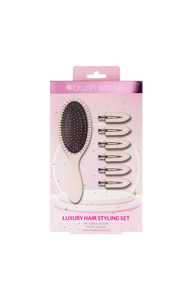Brosse démêlante & pinces anti-marques - Cheveux - Rose - 7 produits