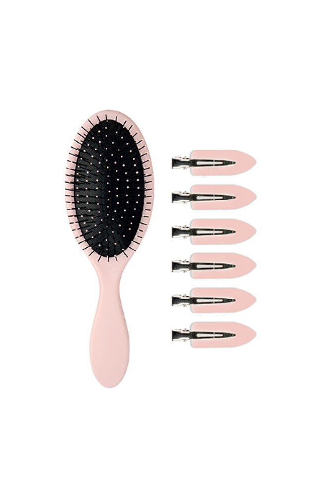 Brosse démêlante & pinces anti-marques - Cheveux - Rose - 7 produits