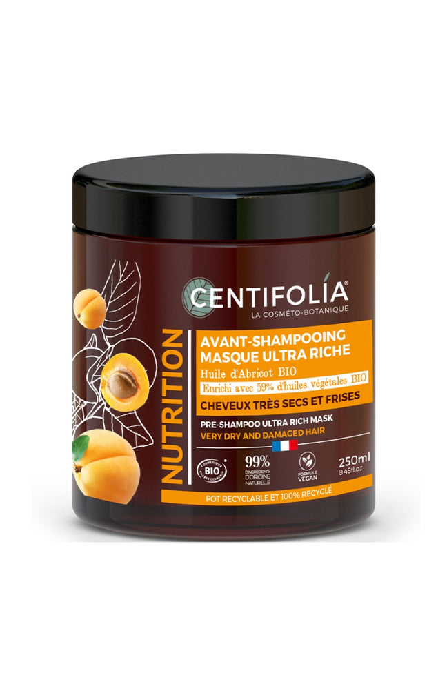 Masque avant-shampoing bio - Huile d'abricot - Cheveux secs & frisés - 250 ml