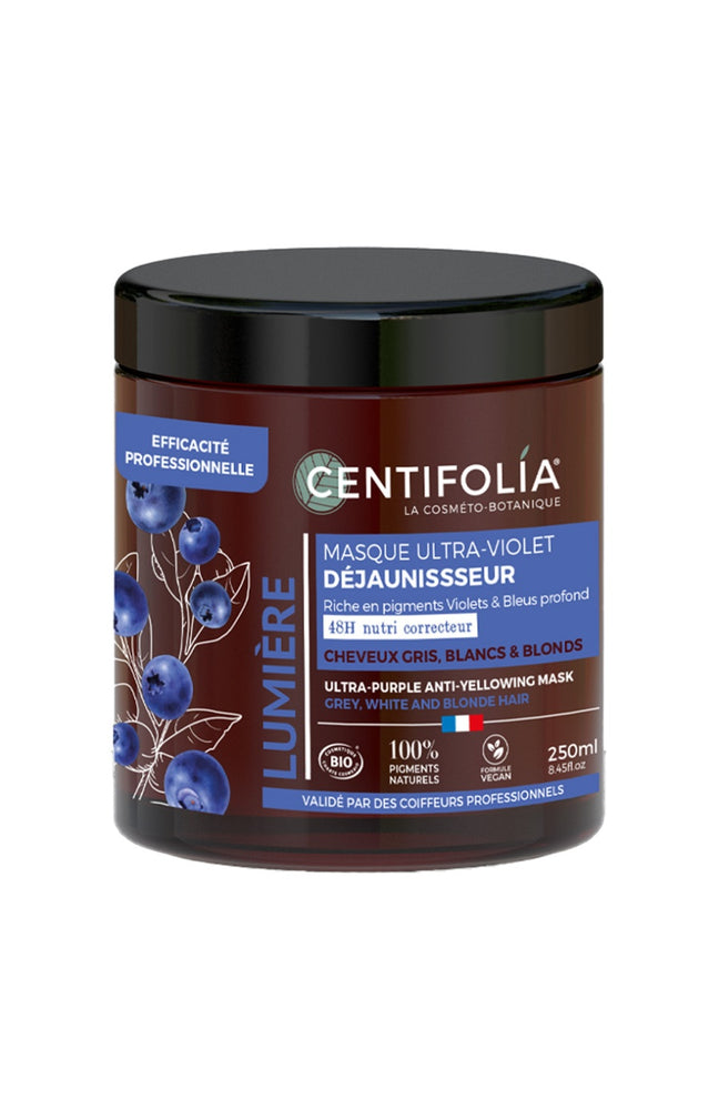 Masque ultra violet déjaunisseur bio - Cheveux gris, blanc & blond - 250 ml