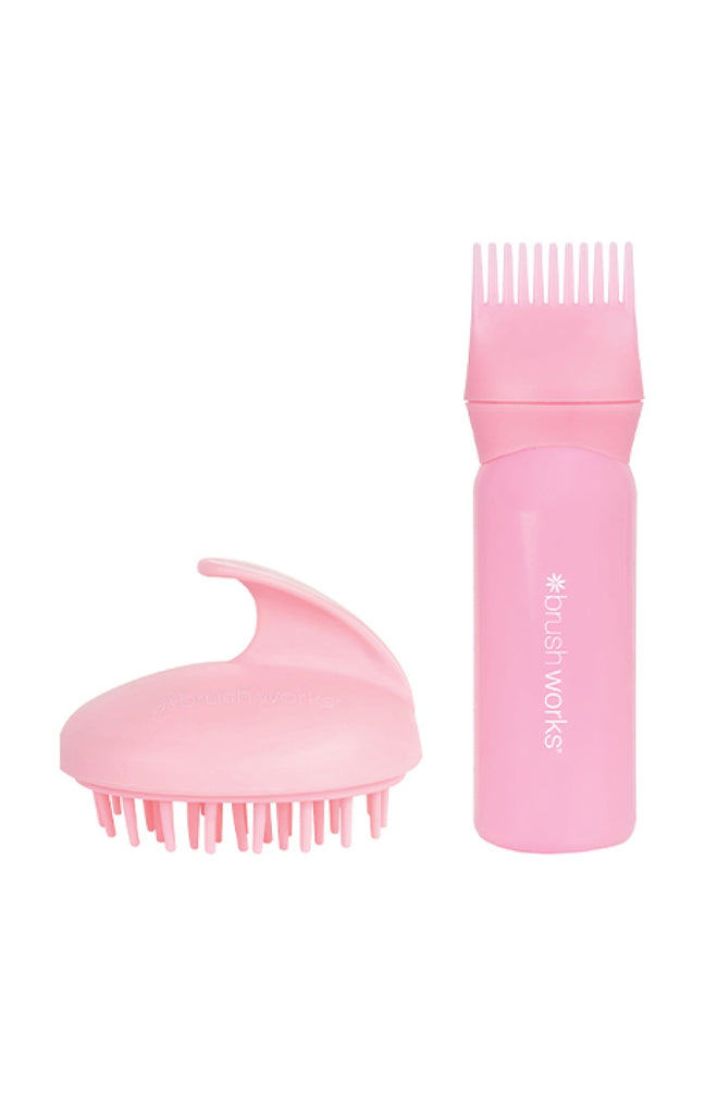 Kit huile capillaire - Applicateur d'huile & brosse massante - Cheveux