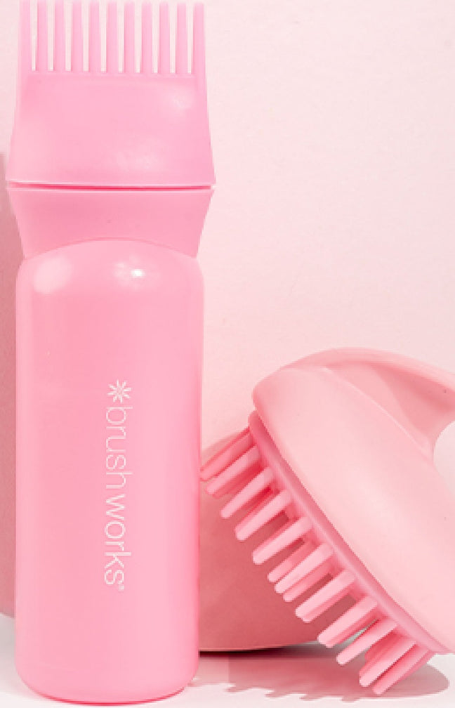 Kit huile capillaire - Applicateur d'huile & brosse massante - Cheveux