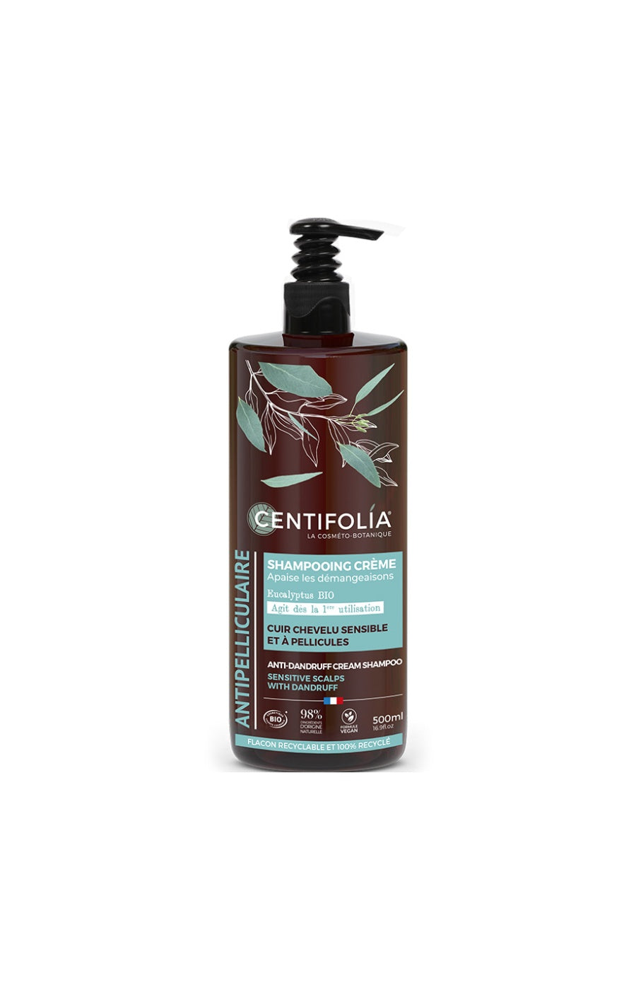 Shampoing crème antipelliculaire bio - Eucalyptus - Cuir chevelu sensible