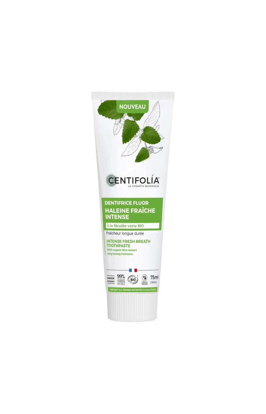 Dentifrice fluor bio - Haleine fraîche - Menthe verte - 75 ml