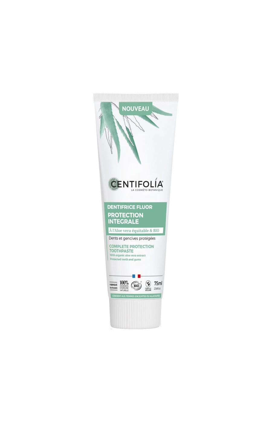 Dentifrice fluor bio - Protection intégrale - Aloe vera - 75 ml