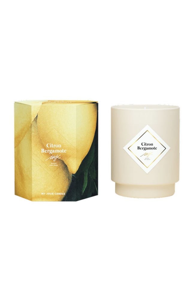 Bougie parfumée - Citron & bergamote - Collier acier inoxydable doré - 250 g
