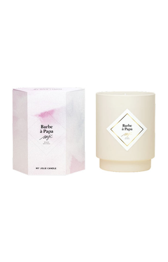 Bougie parfumée - Barbe à papa - Collier acier inoxydable doré - 250 g