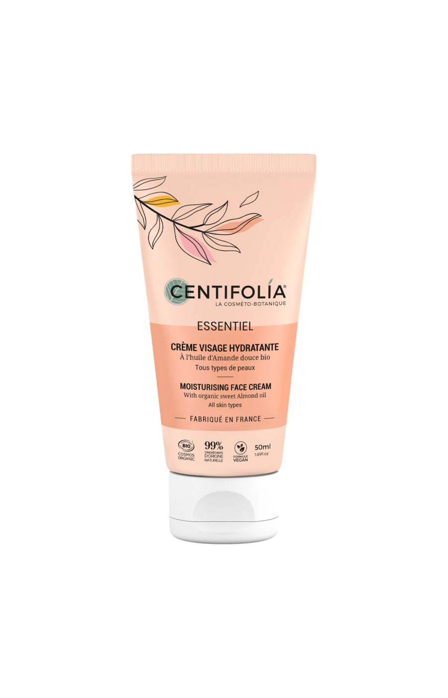 Crème hydratante bio - Huile d'amande douce - Visage - 50 ml