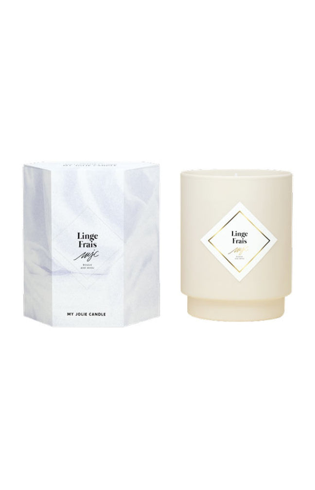 Bougie parfumée - Linge frais - Collier acier inoxydable doré - 250 g