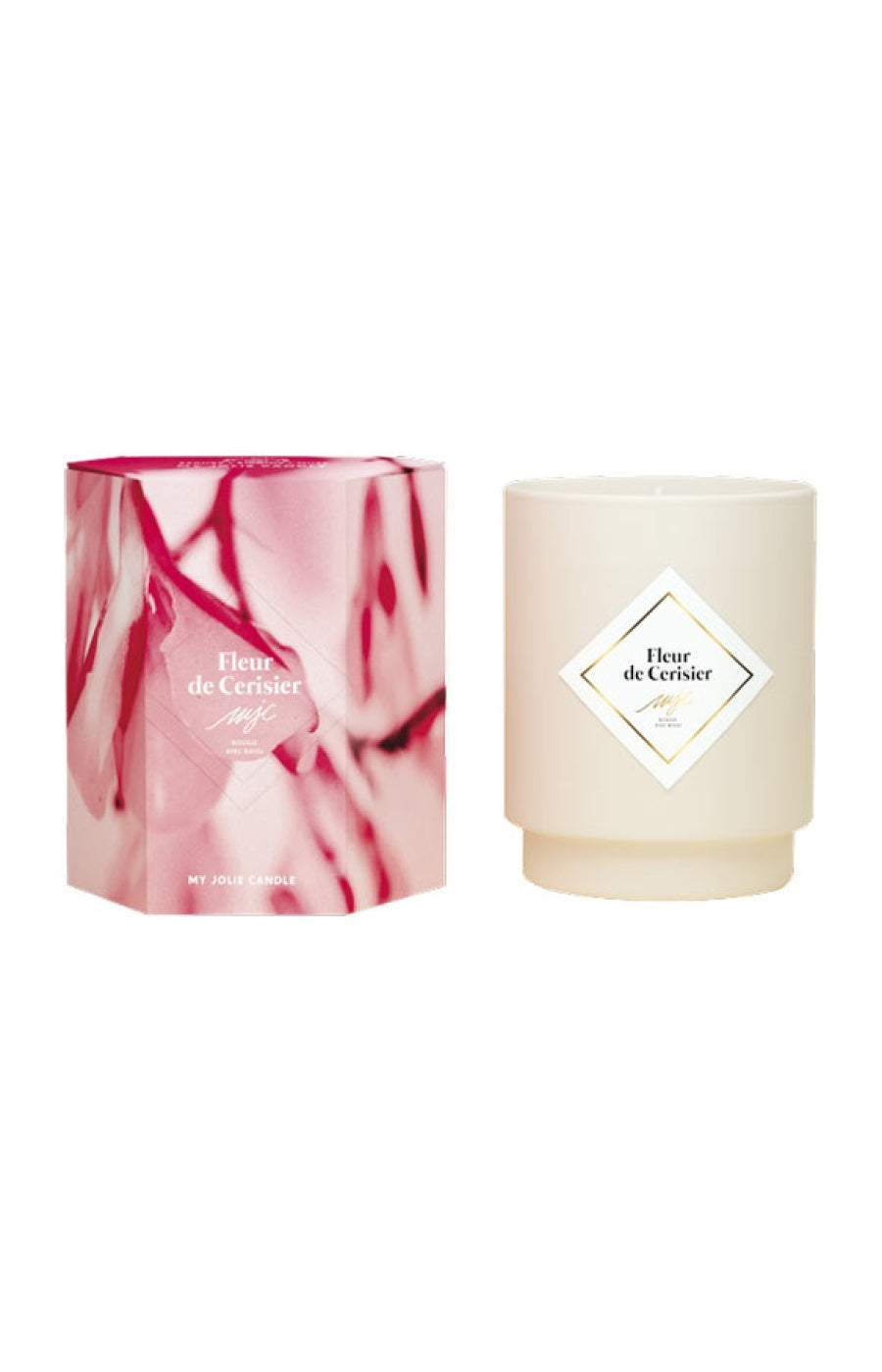 Bougie parfumée - Fleur de cerisier - Collier acier inoxydable doré - 250 g