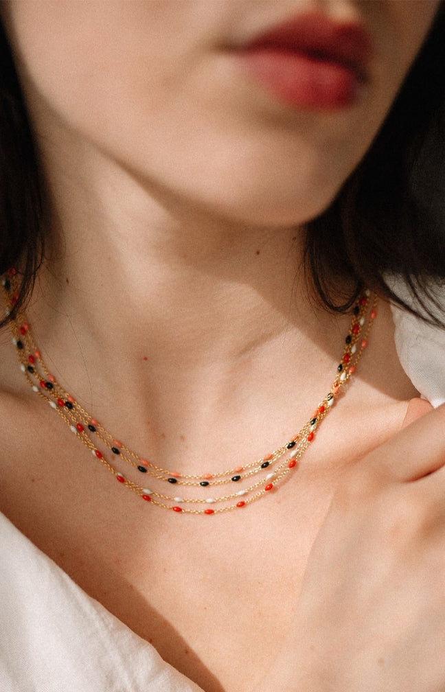 Bougie parfumée - Petite attention - Collier acier inoxydable doré & noir - 200 g
