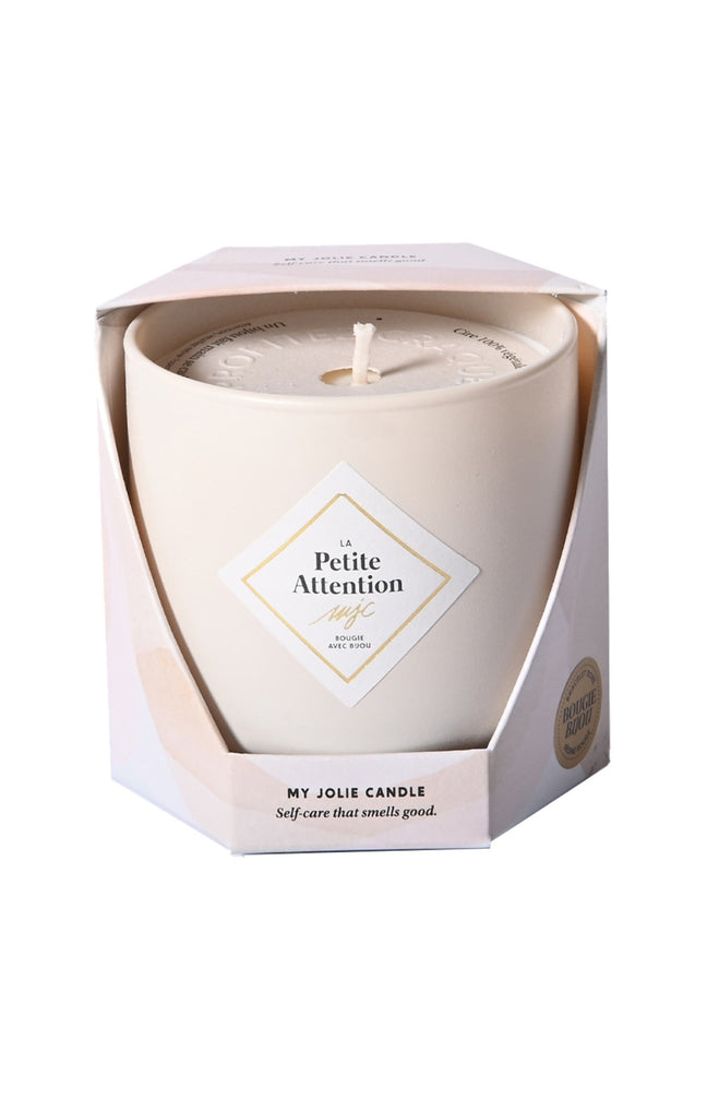 Bougie parfumée - Petite attention - Collier acier inoxydable doré & crème - 200 g