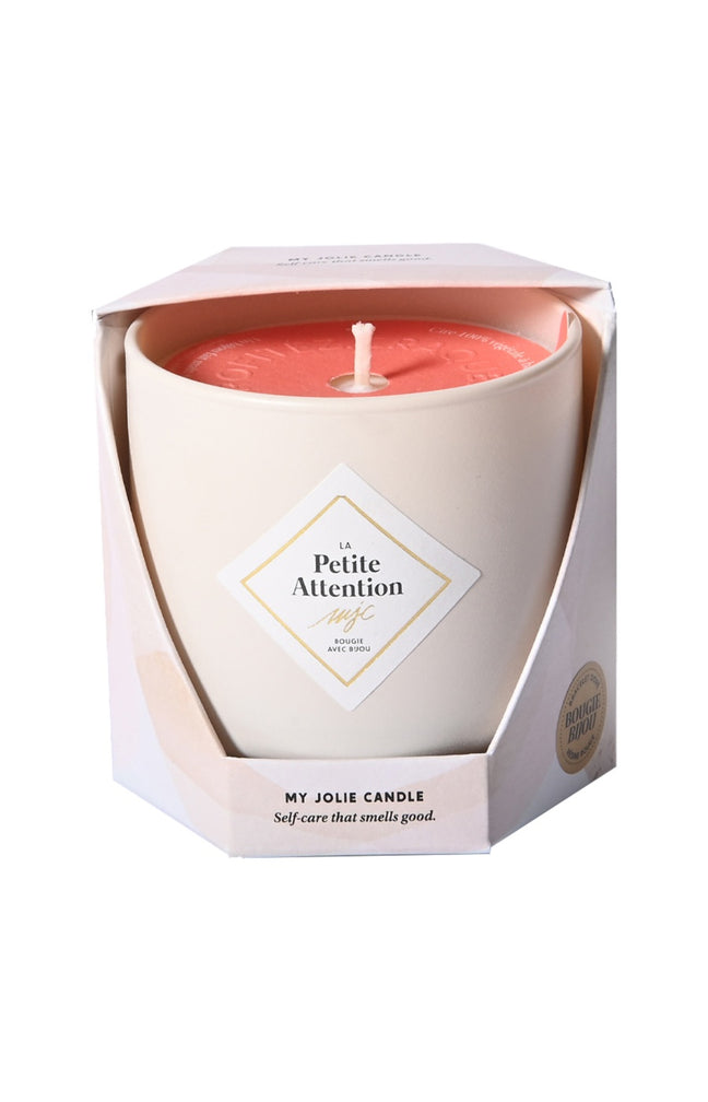 Bougie parfumée - Petite attention - Collier acier inoxydable doré & corail - 200 g