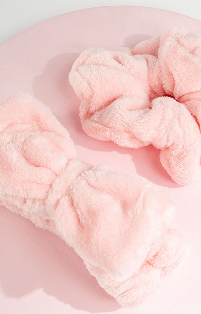 Kit makeup - Bandeau & chouchou - Rose - Cheveux