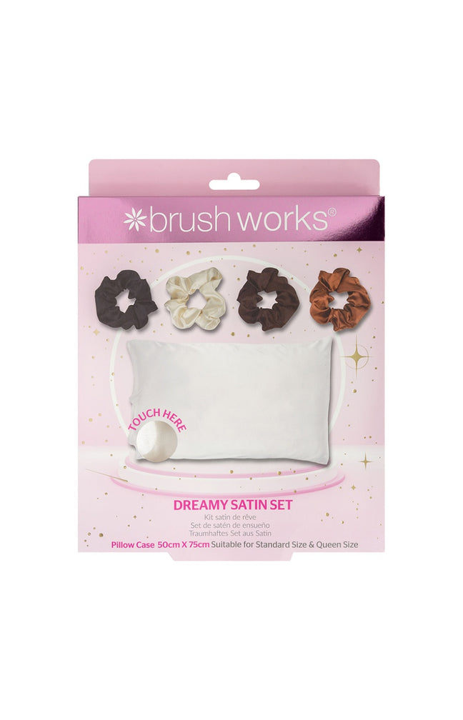 Taie d'oreiller & chouchous - Satin - 5 produits-Blanc