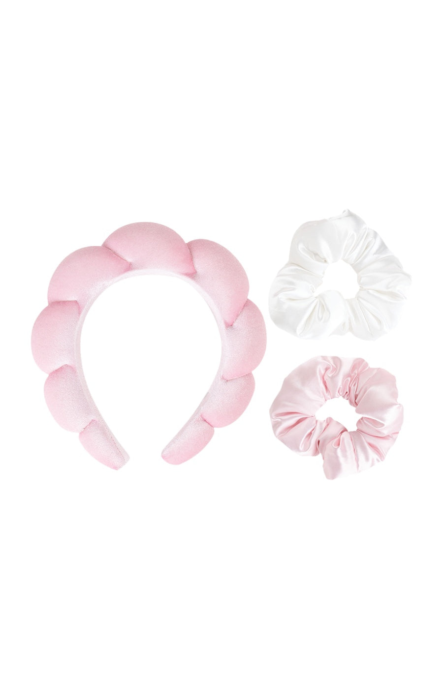 Kit serre tête & chouchous - Rose & blanc - Cheveux
