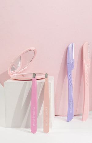 Coffret épilation sourcils - Pinces à épiler, miroir & rasoirs - 6 produits