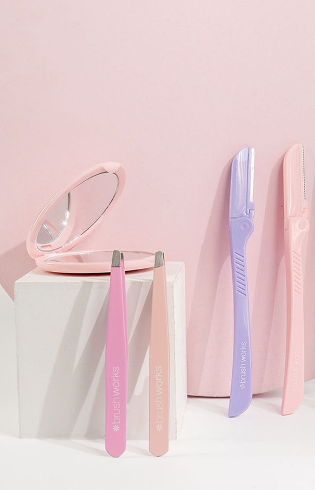Coffret épilation sourcils - Pinces à épiler, miroir & rasoirs - 6 produits