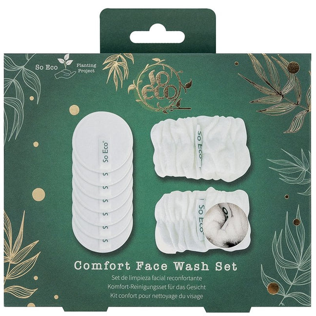 Kit skincare routine - Cotons réutilisables & bracelets microfibres - Visage - 9 produits