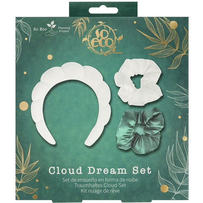 Kit accessoires cheveux - Serre tête & chouchous - Vert & blanc - 3 produits