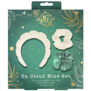 Kit accessoires cheveux - Serre tête & chouchous - Vert & beige - 3 produits