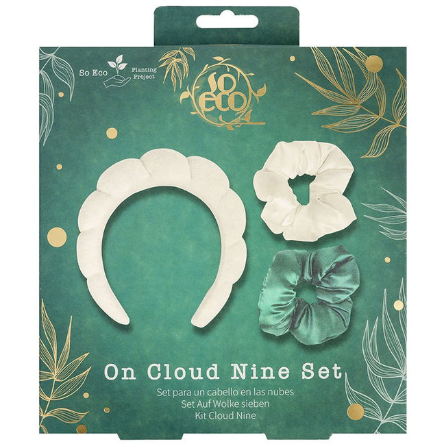 Kit accessoires cheveux - Serre tête & chouchous - Vert & beige - 3 produits