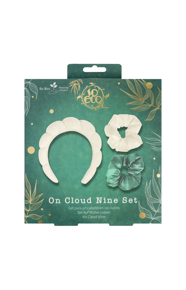 Kit accessoires cheveux - Serre tête & chouchous - Vert & beige - 3 produits
