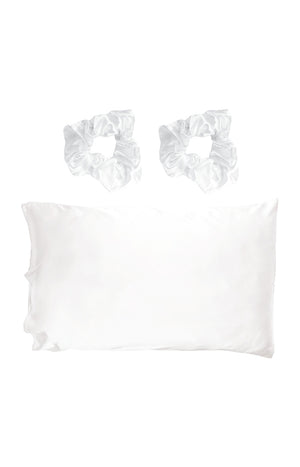 Kit sweet dreams - Taie d'oreiller & chouchous - Satin - 3 produits
