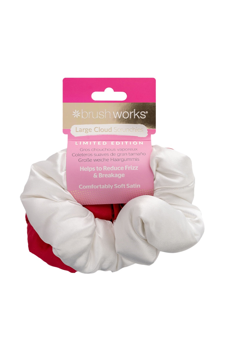 Lot de 2 chouchous en satin - Rouge & blanc - Cheveux