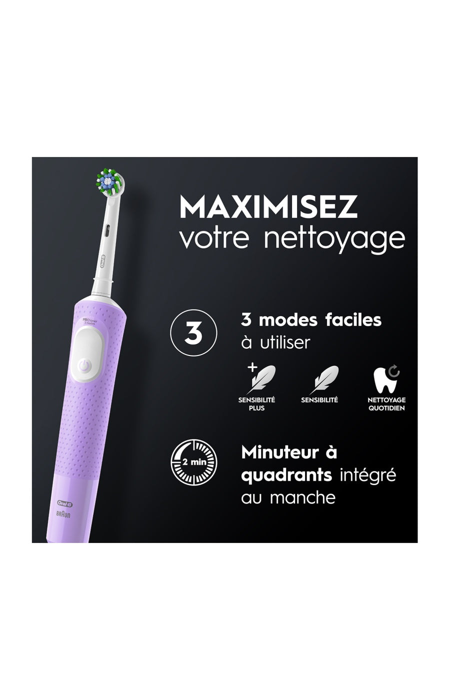 Brosse à dents électrique - Vitality Pro Clean - Violet
