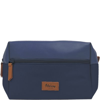 Trousse de toilette - Simili cuir & coton - Homme - Bleu-Bleu