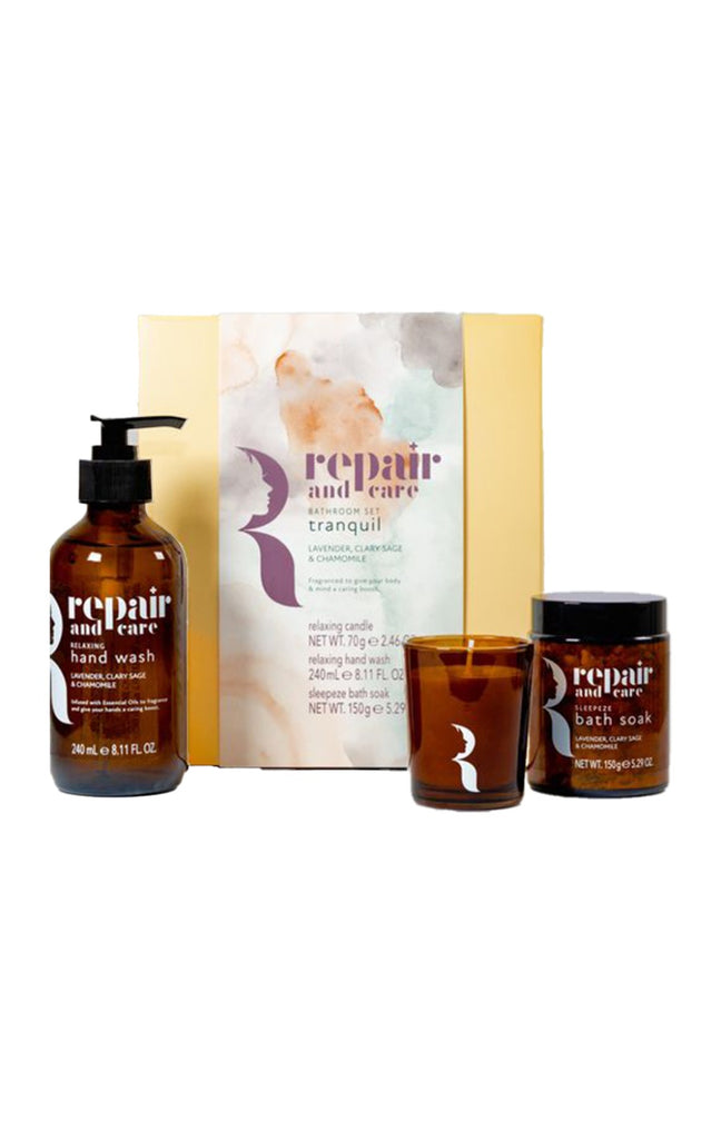 Coffret de bain - Savon mains, bougie & sels de bains - Lavande, sauge & camomille