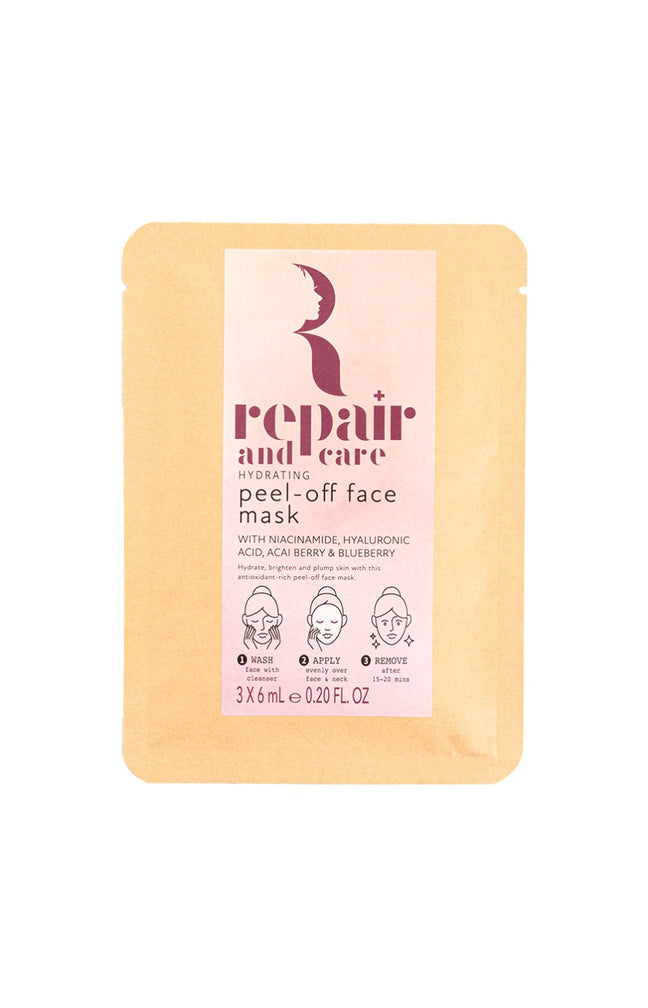 Masque peel-off - Niacinamide, acide hyaluronique & baies - Visage - 3 x 6 ml