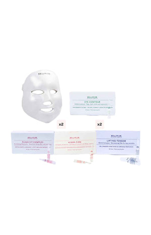 Set masque LED & traitements hydratants & anti-rides - Acide hyaluronique & Vitamine C - 8 produits