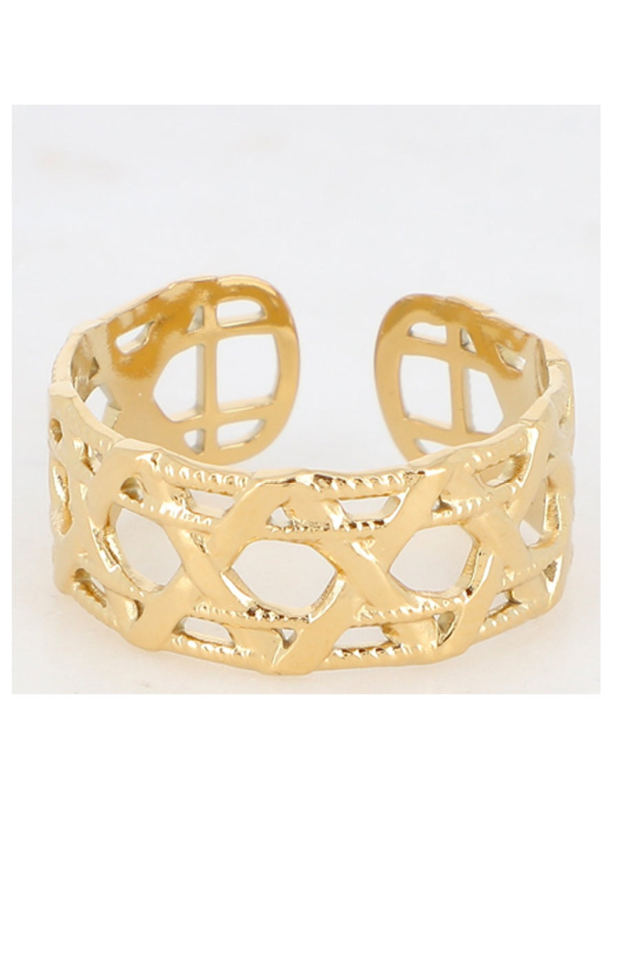 Bague Azarys - Acier inoxydable doré