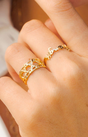 Bague Azarys - Acier inoxydable doré