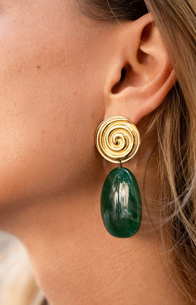 Boucles d'oreilles Lamya - Acier inoxydable doré