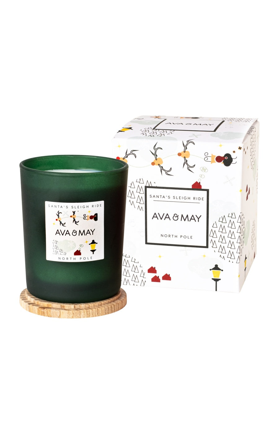 Bougie parfumée - Traineau du père noël - Feuille de thé & tonka - 180 g
