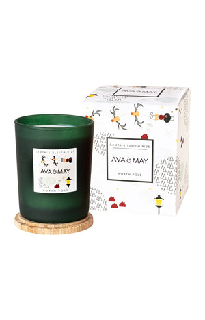 Bougie parfumée - Traineau du père noël - Feuille de thé & tonka - 180 g