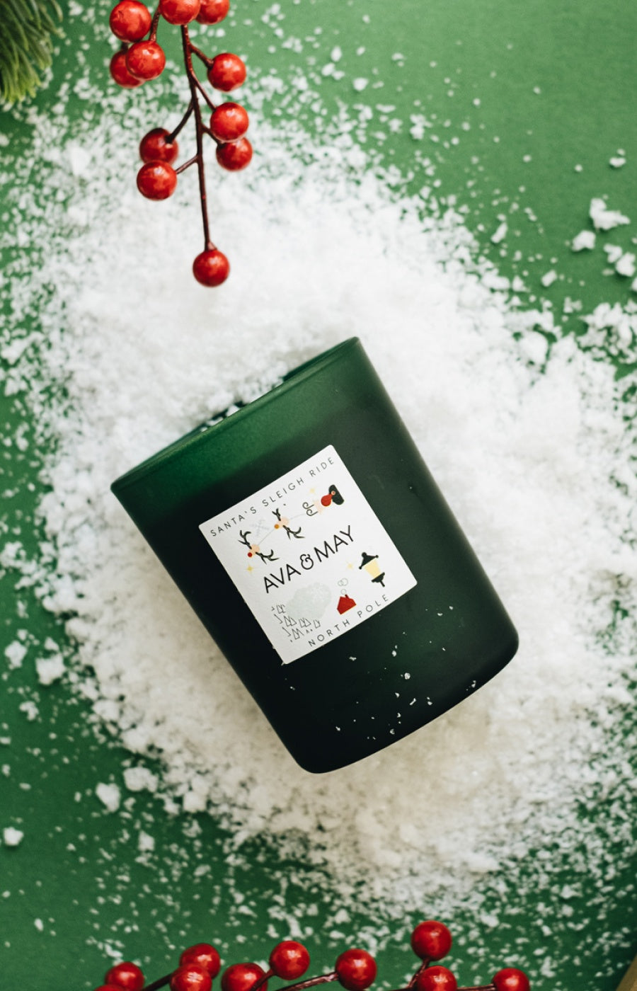 Bougie parfumée - Traineau du père noël - Feuille de thé & tonka - 180 g
