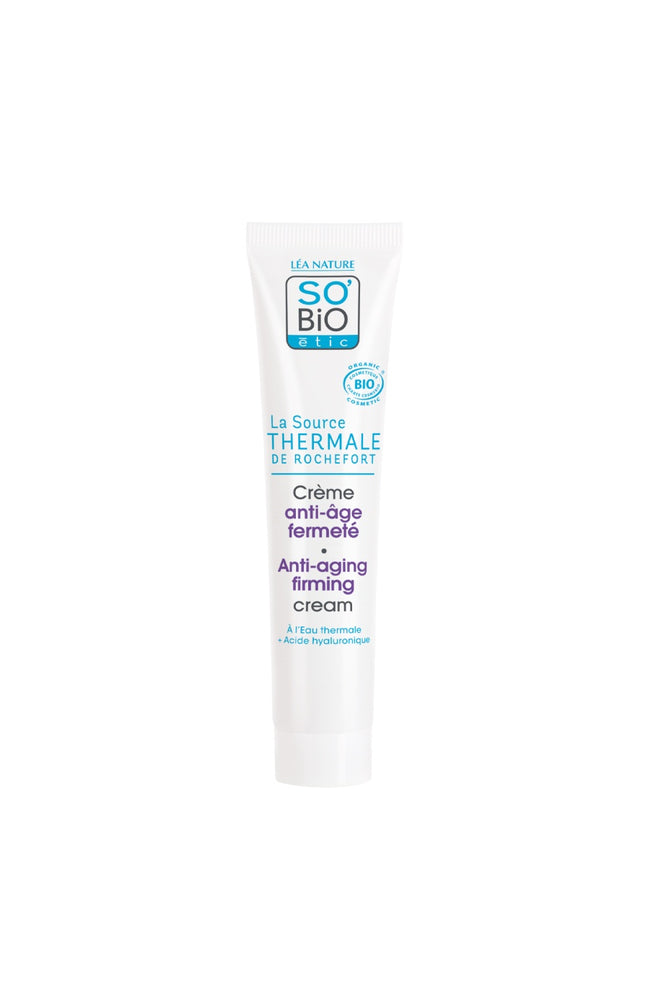Crème anti-âge & fermeté bio - Eau thermale & acide hyaluronique  - Peaux sensibles