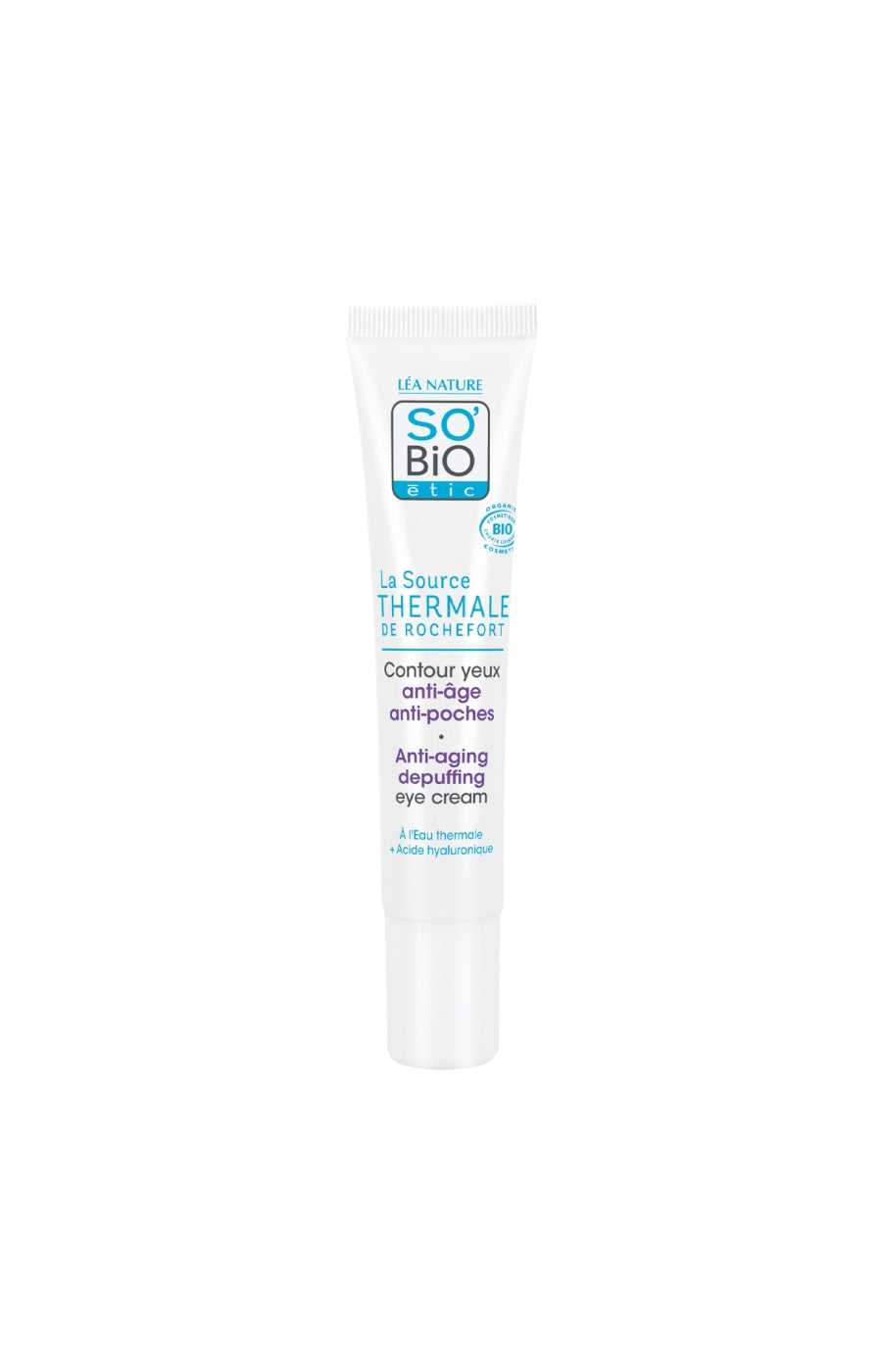 Crème contour yeux  anti-poches bio - Eau thermale & acide hyaluronique