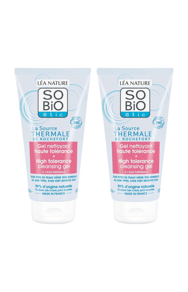 Gels nettoyants haute tolérance bio - Eau thermale - Visage - 2 x 150 ml